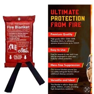 (2) Emergency Fire Blanket - 40”x40” White Elephant/Secret Santa Gift Idea